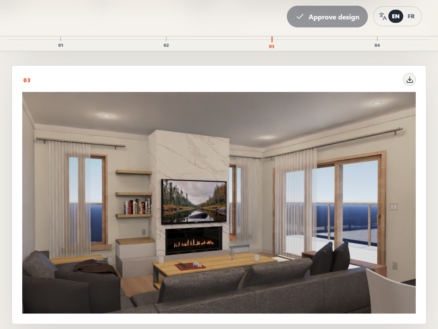 Architectural project shared with a client